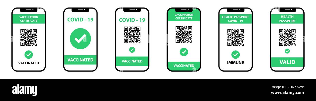 Vaccination passport in your device Stock Vector
