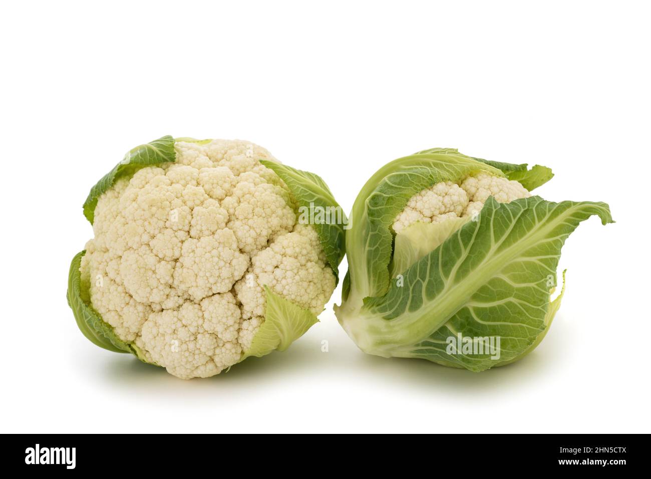 Fresh Cauliflowers  isolated on white background Stock Photo