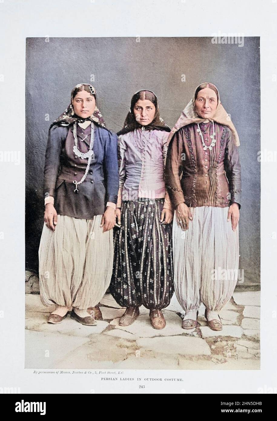 Persian Ladies in outdoor costume from the book '  The living races of mankind ' Vol 1 by Henry Neville Hutchinson,, editors John Walter Gregory, and Richard Lydekker, Publisher: London,  Hutchinson & co 1901 Stock Photo