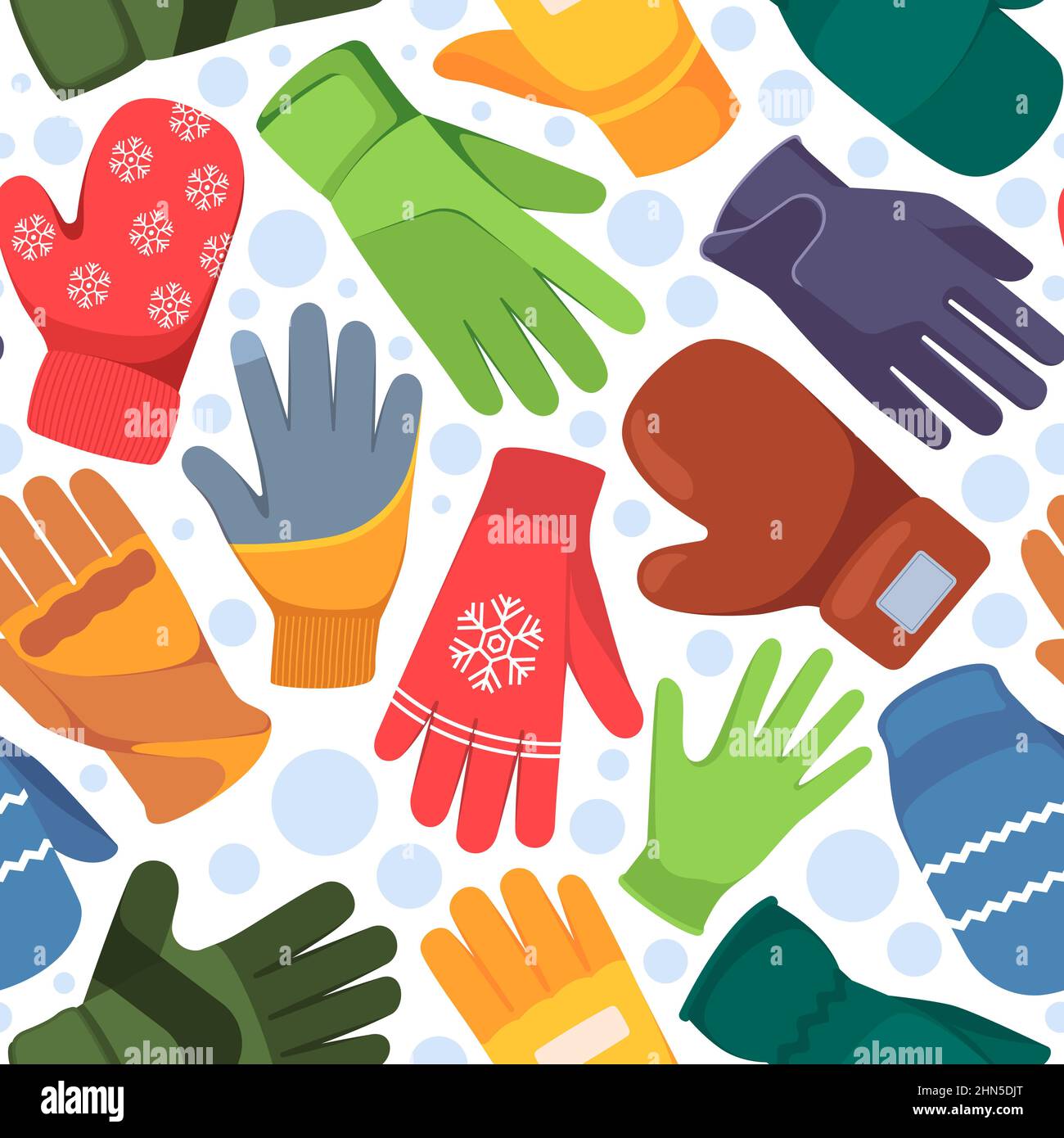 Winter clothes pattern. Knitted gloves for hands garish vector seamless ...