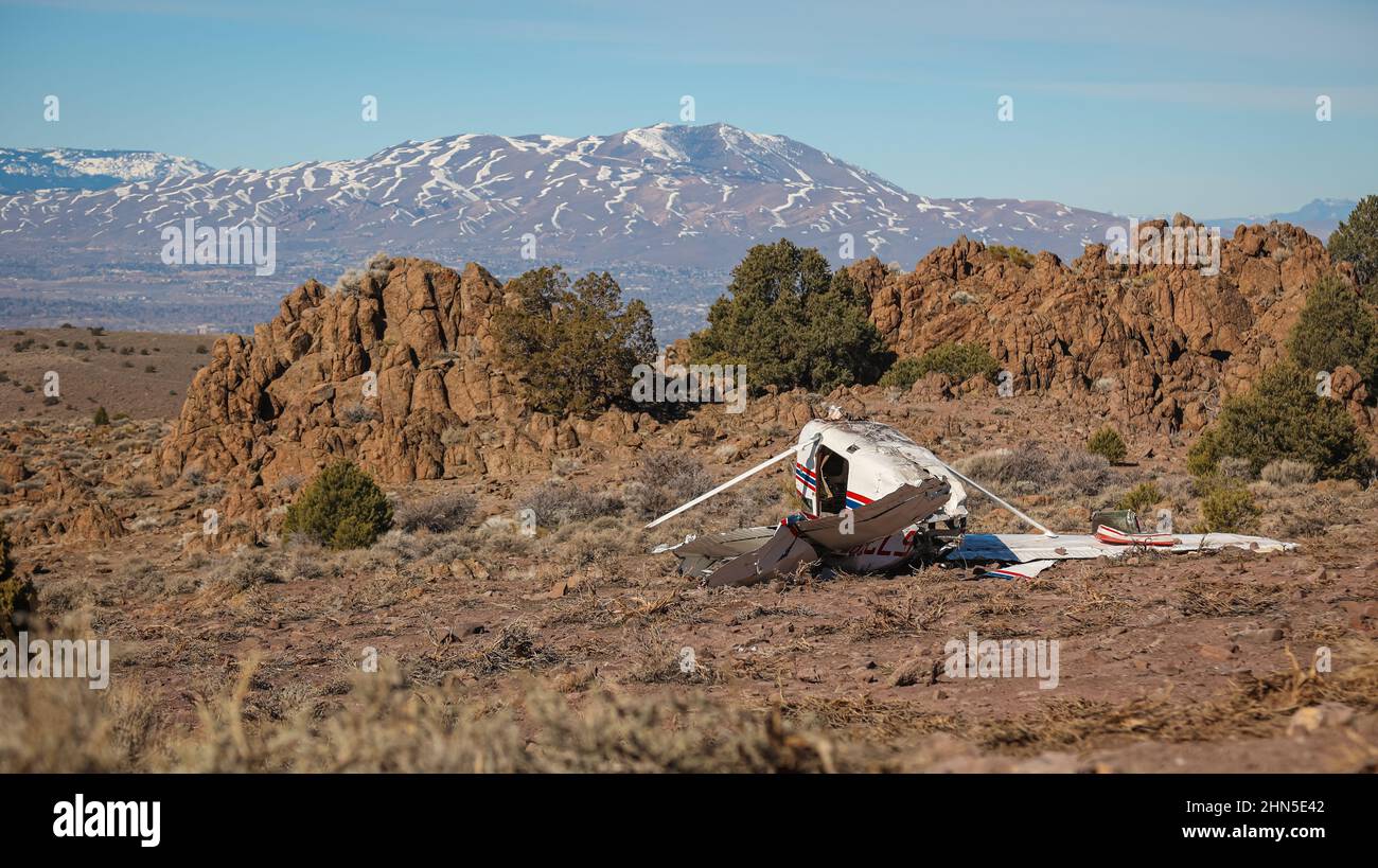 Jet Crash Reno The site of a small plane crash in the hills outside of Reno, Nevada ...