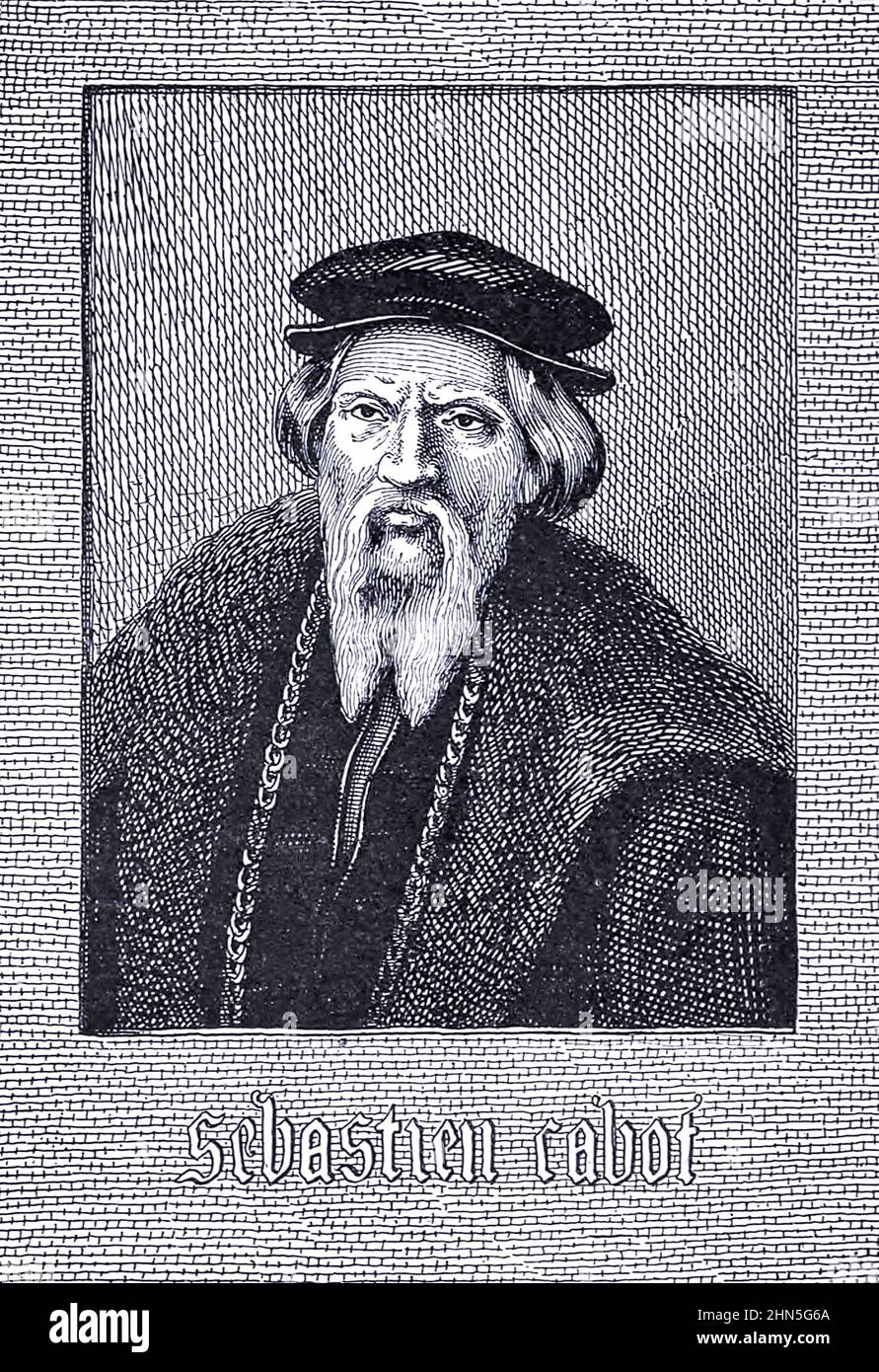 Sebastian Cabot (1474 – c. December 1557) was a Venetian explorer, Cabot conducted his own voyages of discovery, seeking the Northwest Passage through North America on behalf of England. He later sailed for Spain, traveling to South America, where he explored the Rio de la Plata and established two new forts. from The Exploration of the World, Celebrated Travels and Travellers, Celebrated Voyages by Jules Verne nonfiction. Published in three volumes from 1878 to 1880, Celebrated Travels and Travelers is a history of the explorers and adventurers who voyaged to the far reaches of the globe, dis Stock Photo