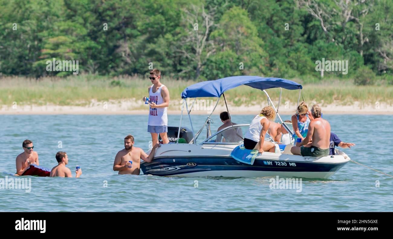 Sag Harbor Boat Party Stock Photo Alamy