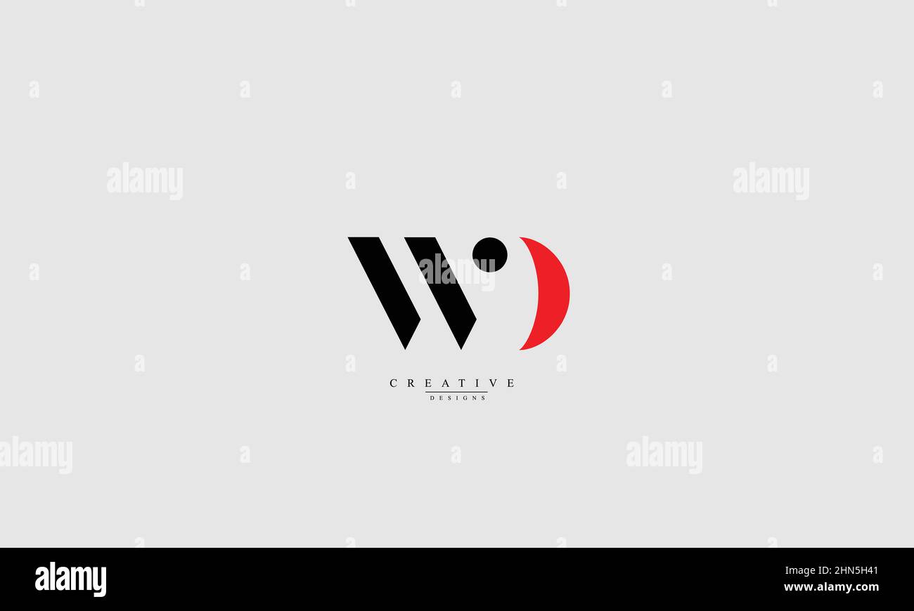 Alphabet letters Initials Monogram logo WD DW W D Stock Vector