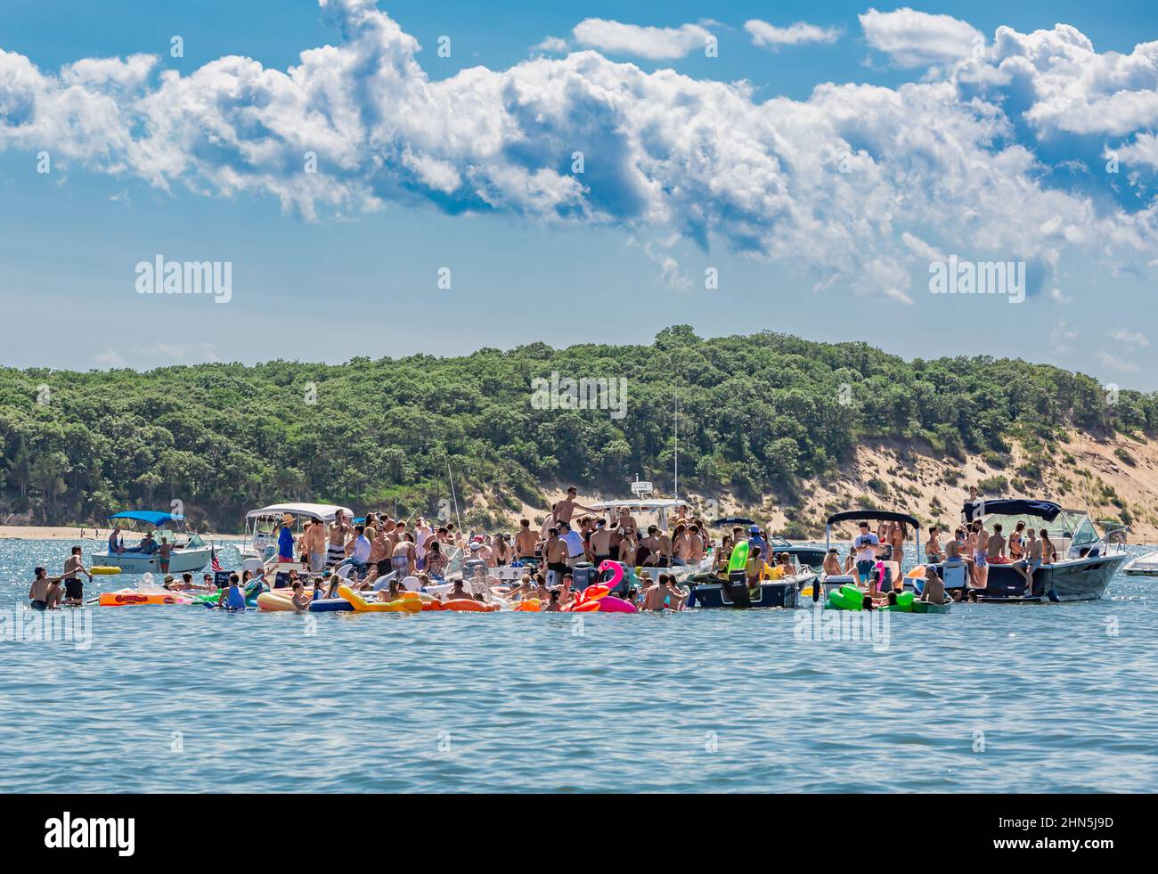 Sag Harbor Boat Party Stock Photo Alamy