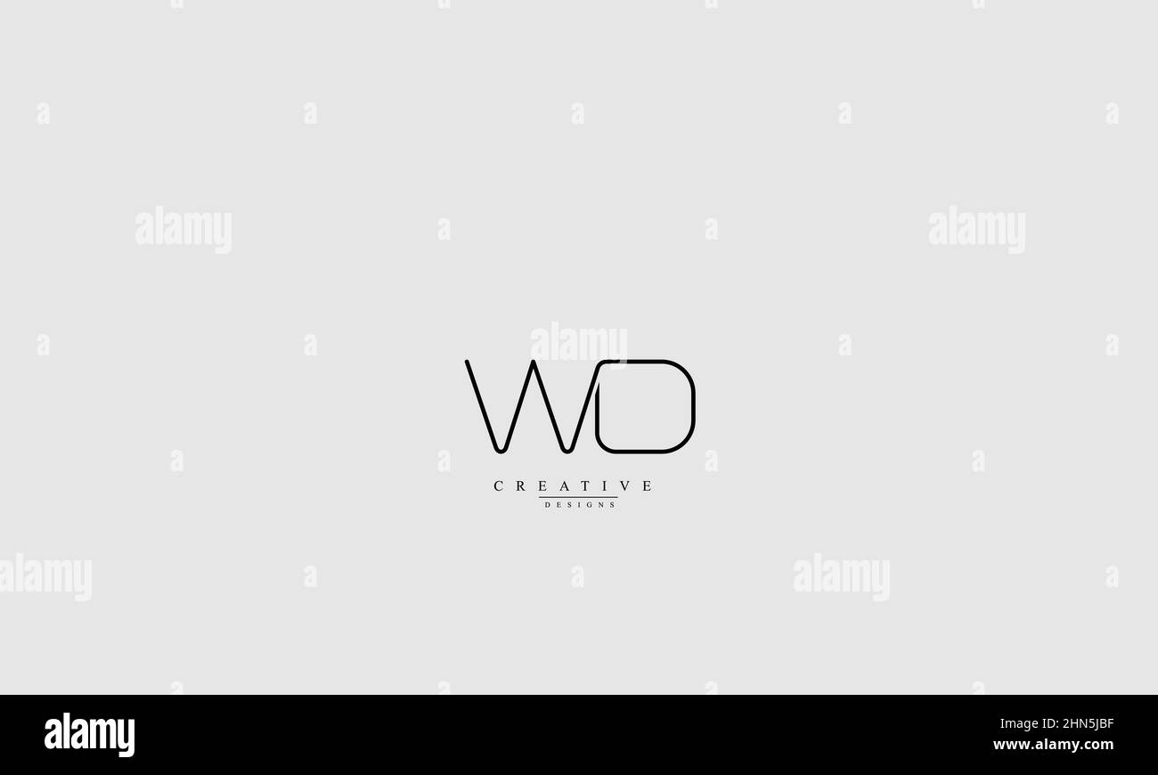 Alphabet letters Initials Monogram logo WD DW W D Stock Vector