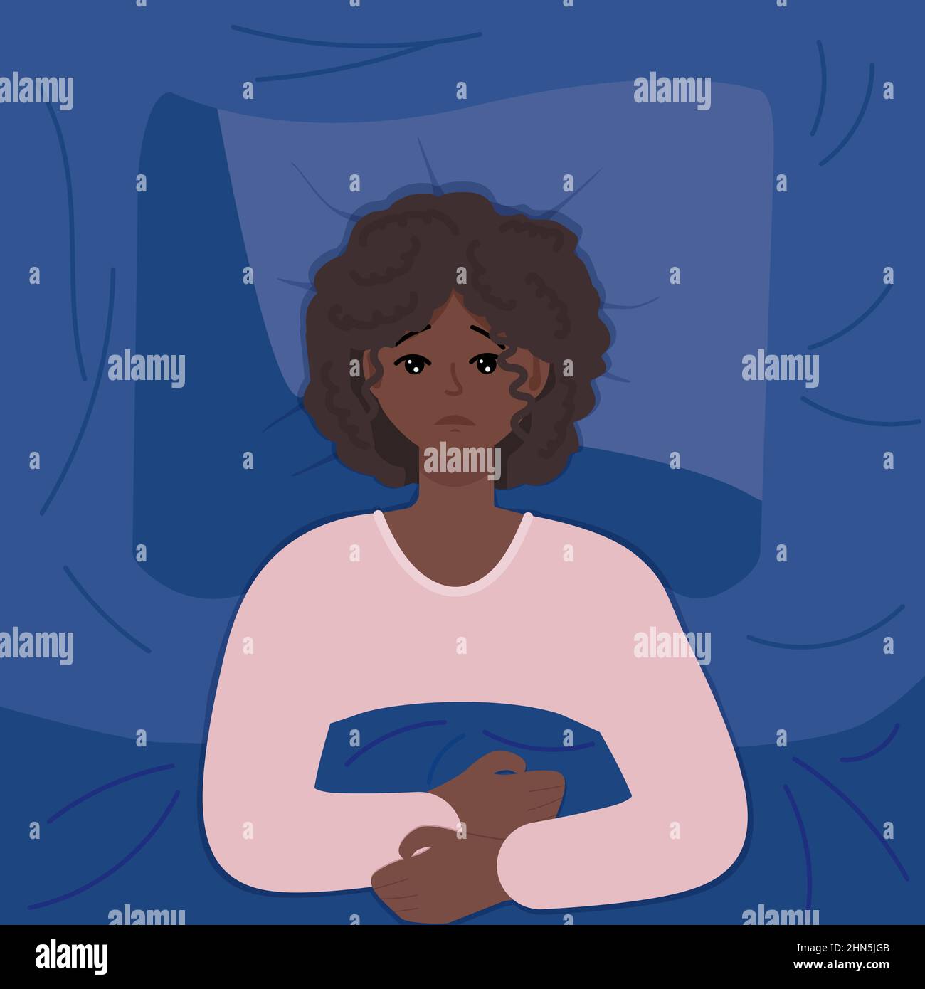 Tired woman bed alarm Stock Vector Images - Alamy