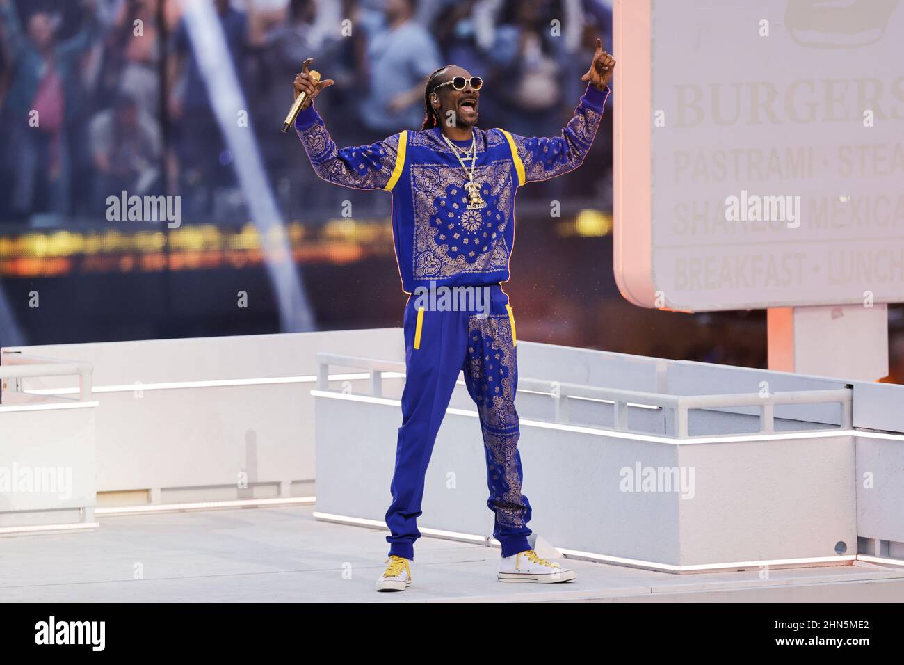 Snoop Dogg performs during the Super Bowl LVI Halftime Show at SoFi