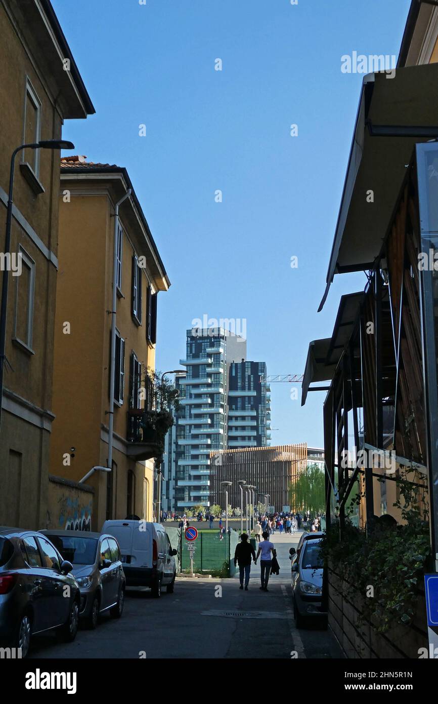 Milan, Solaria tower, Solea and Aria, Porta Nuova Buiness district, Lombardy province, Italy, Europe Stock Photo