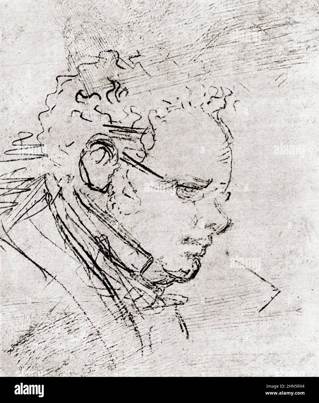 Franz Peter Schubert, 1797 – 1828. Austrian composer.  After a drawing by one of his friends, Moritz von Schwind, 1820.  From The Golden Age of Vienna, published 1948. Stock Photo