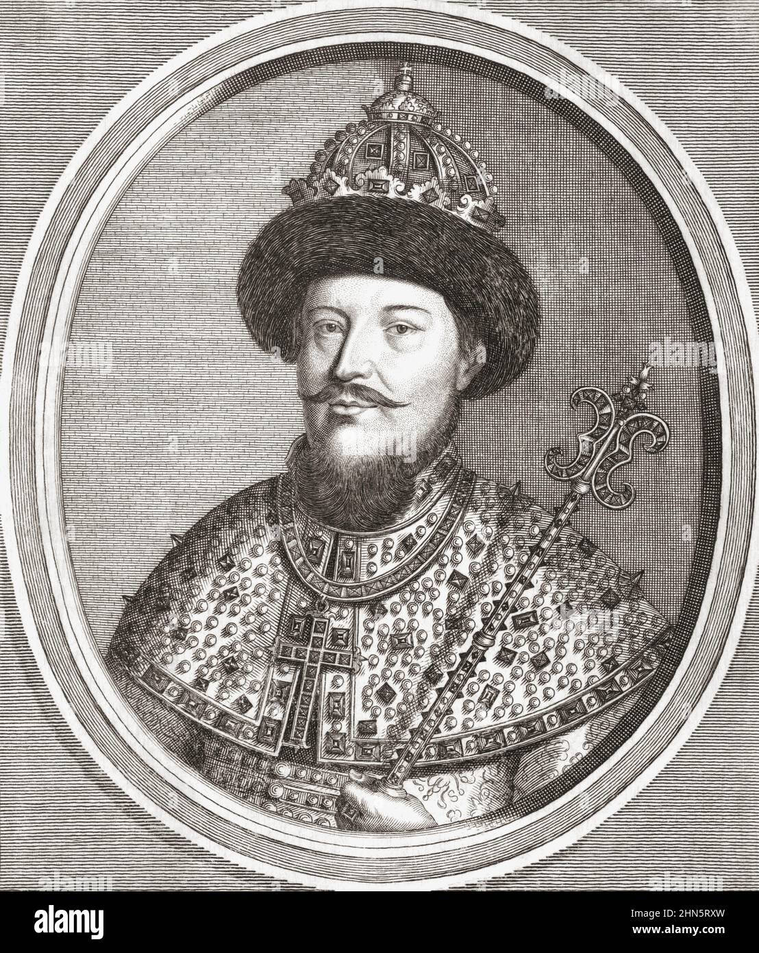 Aleksey Mikhailovich aka Alexis of Russia, 1629 – 1676. Russian Tsar. Stock Photo