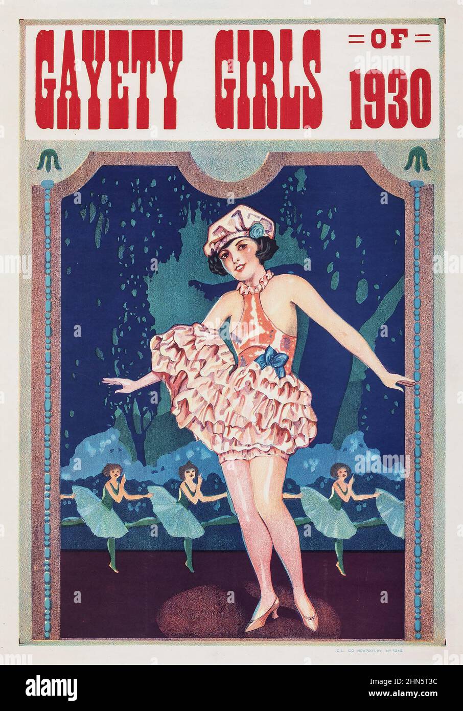 Gayety Girls of 1930. Theater Poster. Gayety Girls of 1930, a vaudeville show styled after the singing and dancing musical follies. Stock Photo