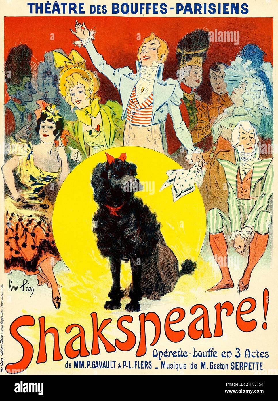 Shakespeare! (Spelled Shakspeare! on this poster) c.1899. French Operetta Affiche. Stock Photo