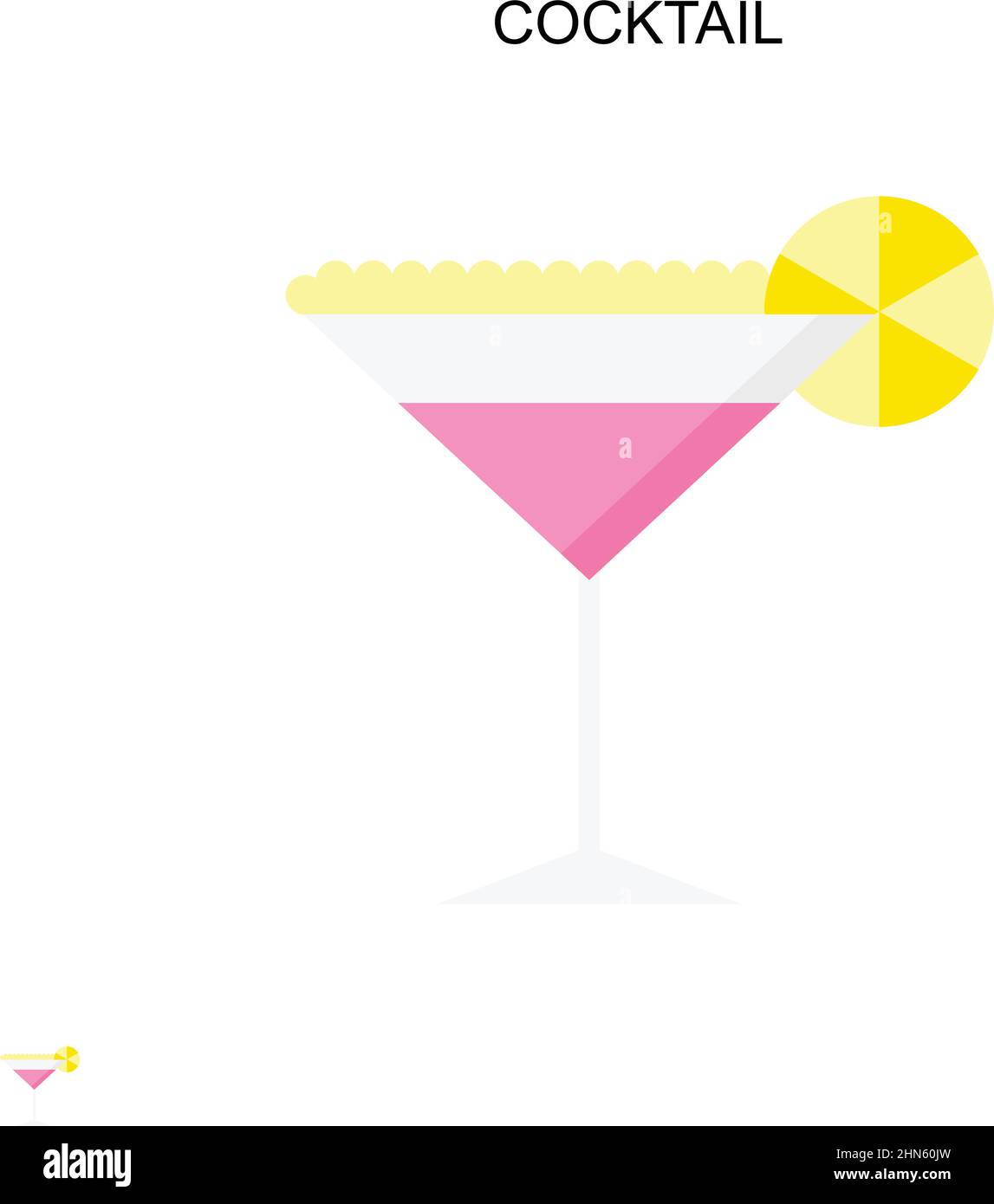 Cocktail Simple vector icon. Illustration symbol design template for ...