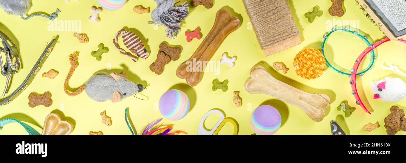 Pet food and accessories, various cat, dog, domestic animals food, toys