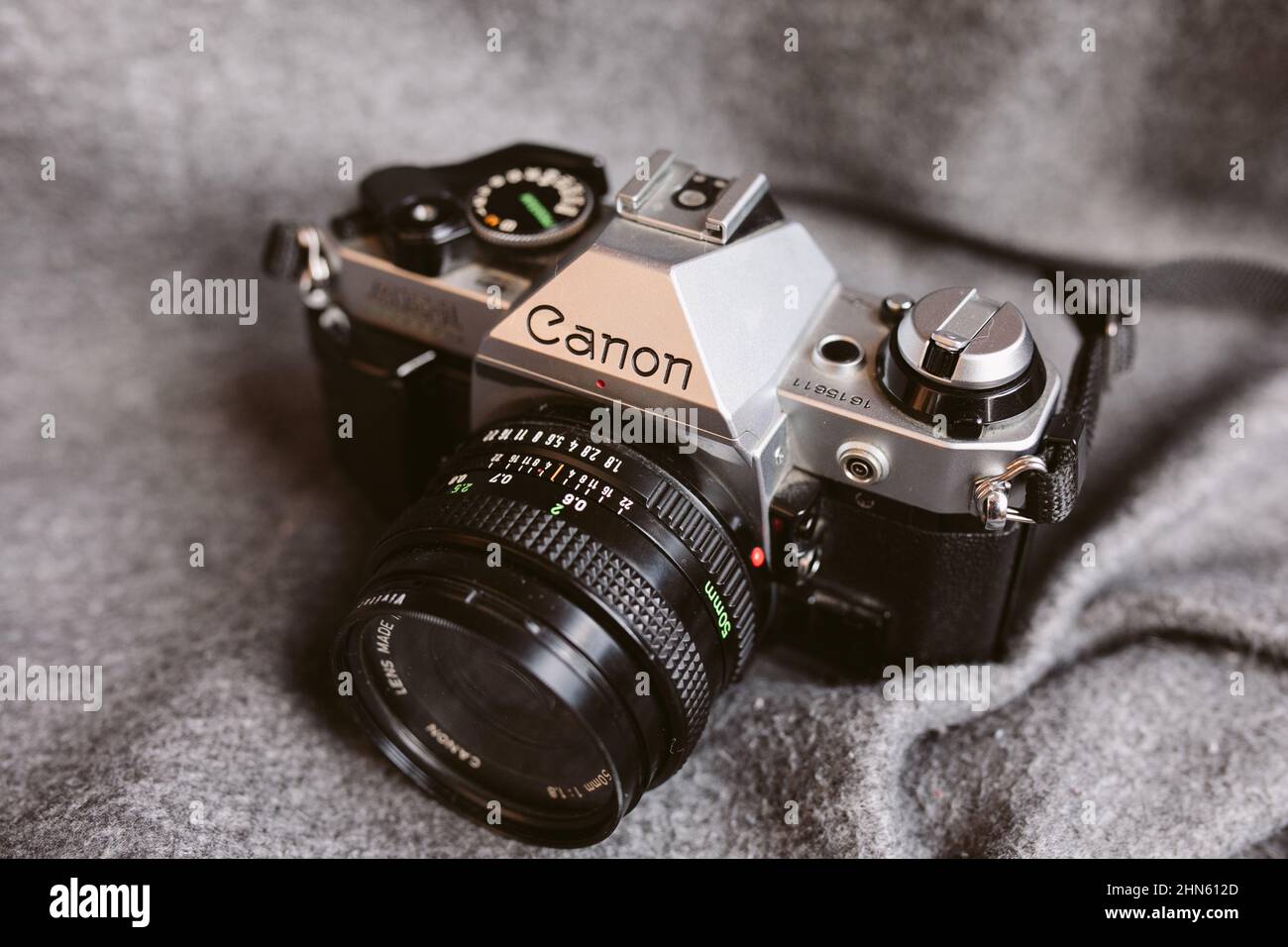 Canon AE 1 vintage film camera 35 mm Stock Photo Alamy