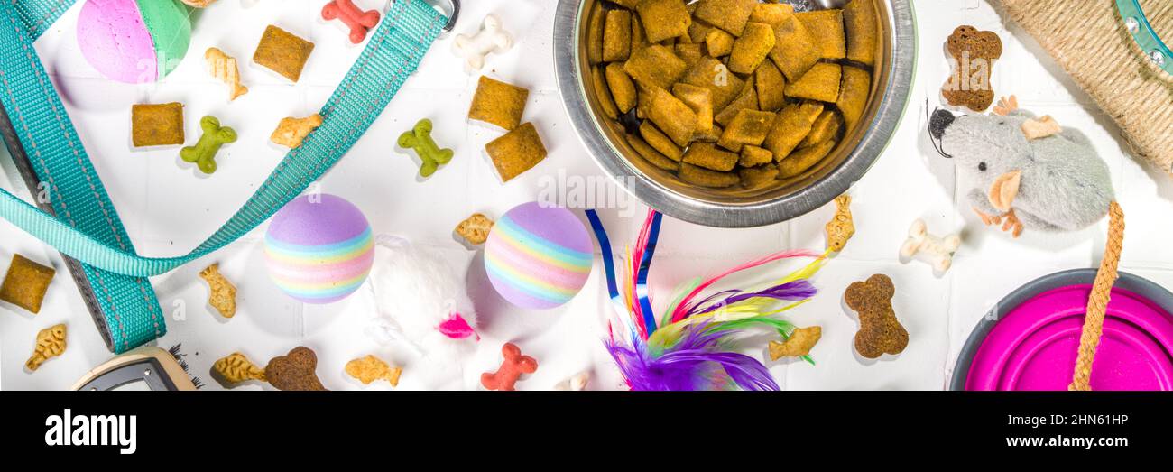 Pet food and accessories, various cat, dog, domestic animals food, toys