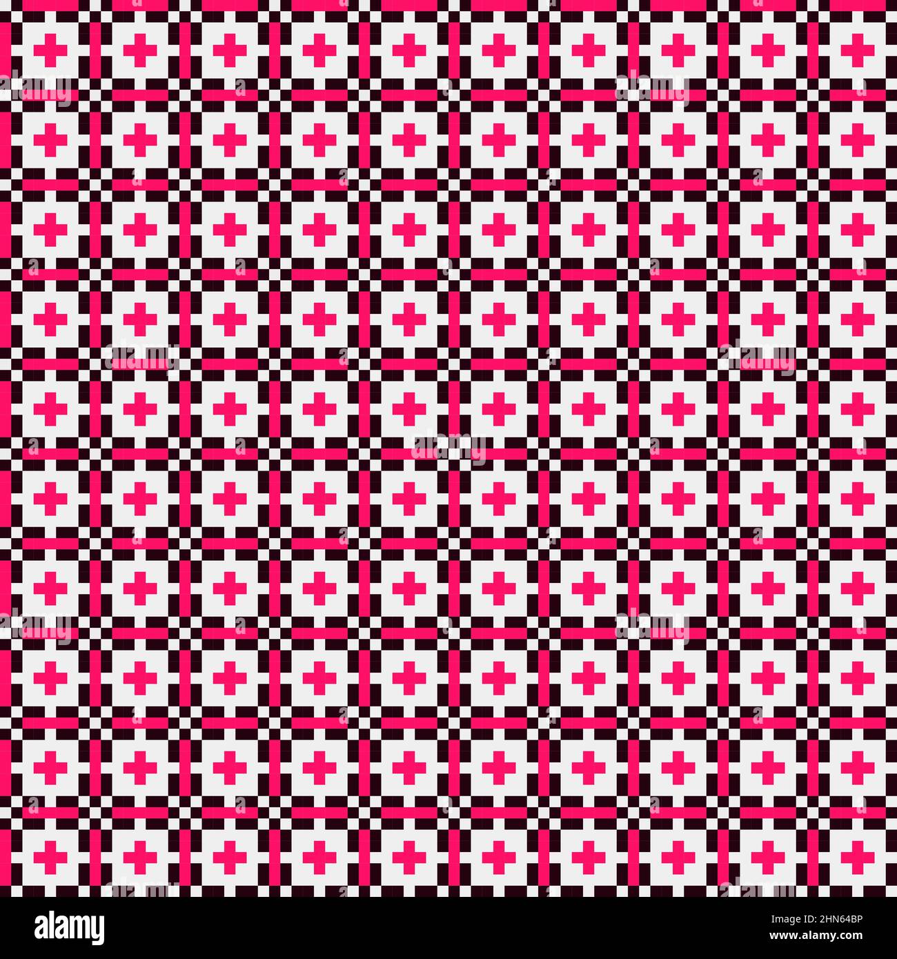 Abstract Cross-Pattern Dotted generative computational art illustration Stock Vector