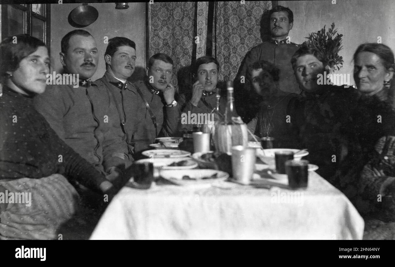Prima Guerra Mondiale - Fronte Italiano - Ospedaletto - Valsugana - 19° Regg. Artiglieria - 1915 Stock Photo