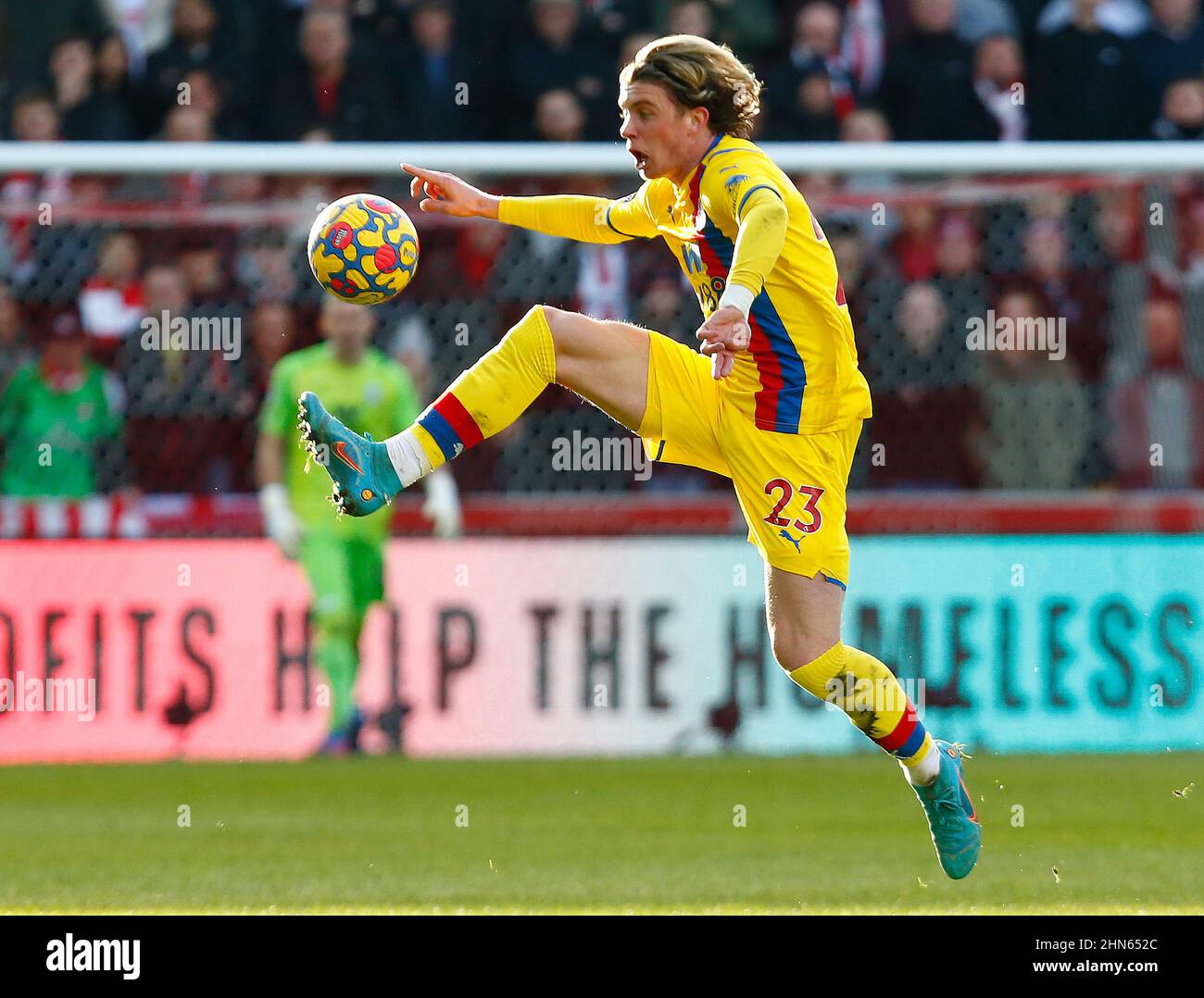 London, England - FEBRUARY 12:Crystal Palace's Conor Gallagher (on loan from Chelsea)  during  Premier League between Brentford and Crystal Palace at Stock Photo