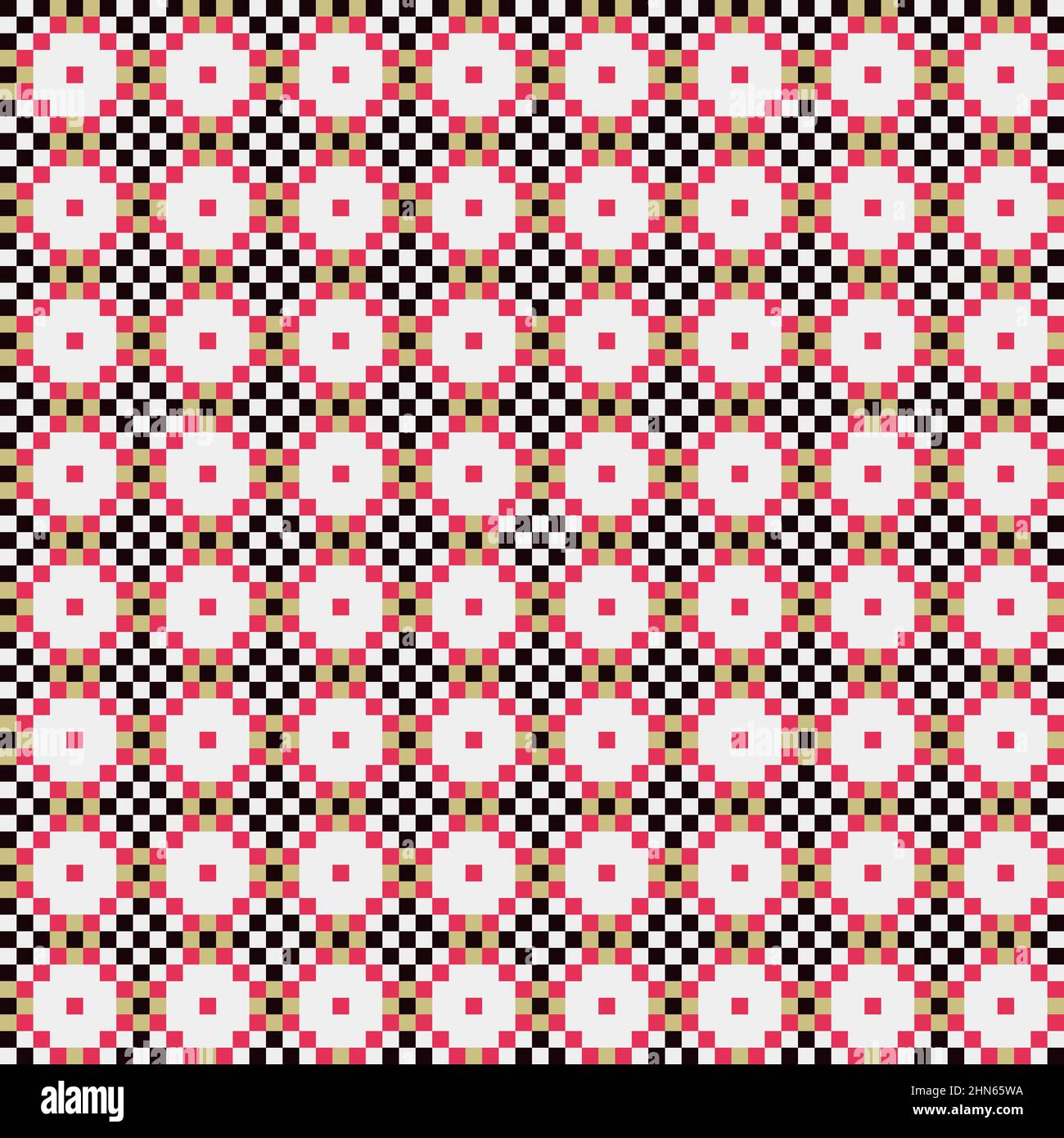 Abstract Cross-Pattern Dotted generative computational art illustration Stock Vector