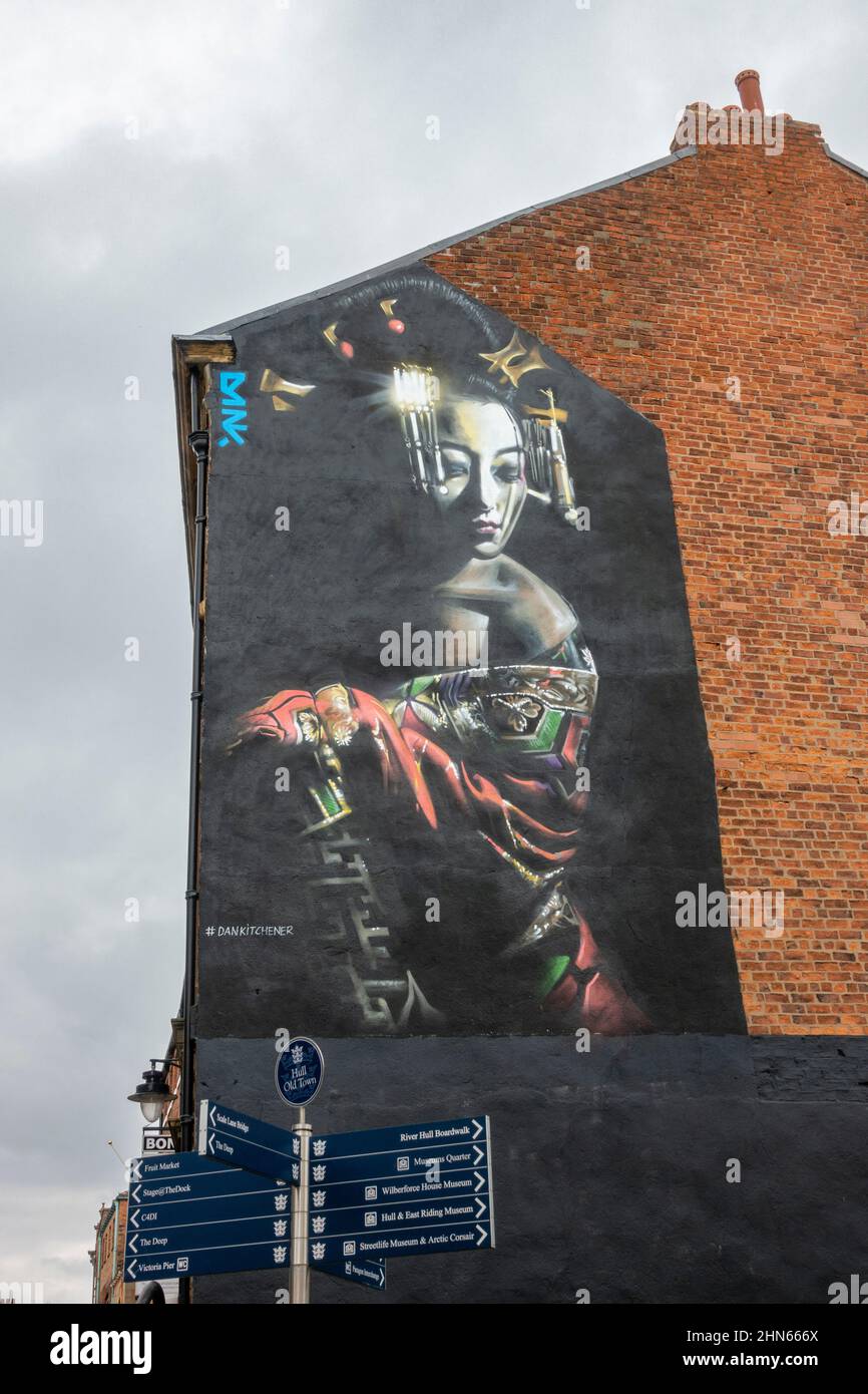 'Peace', a stunning mural by Dan Kitchener ('Dank'), Kingston upon Hull, (Hull), East Riding of Yorkshire, UK. Stock Photo