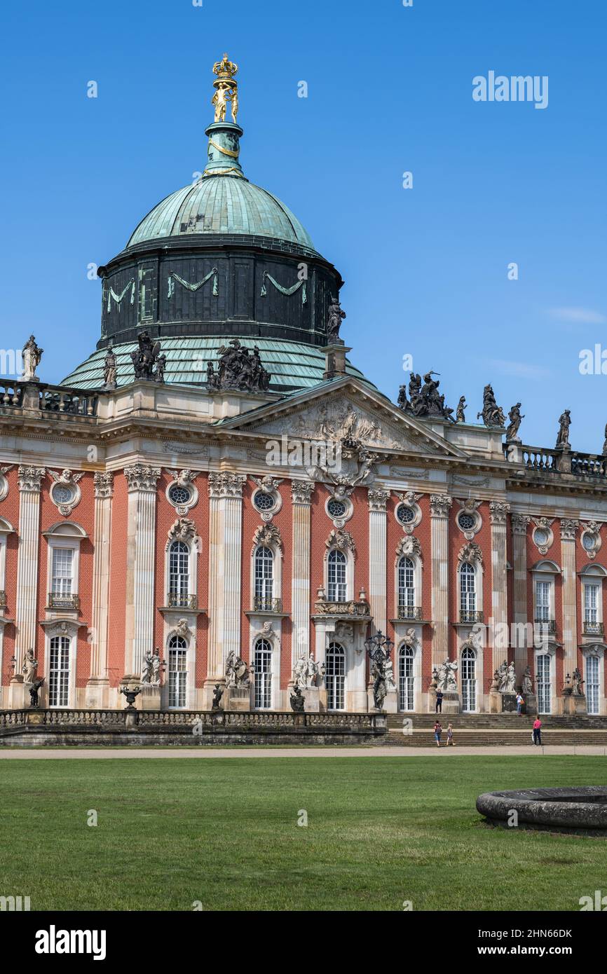 Potsdam, Germany, New Palace (Neues Palais) in the Sanssouci park, Prussian Baroque style city landmark from 1769. Stock Photo