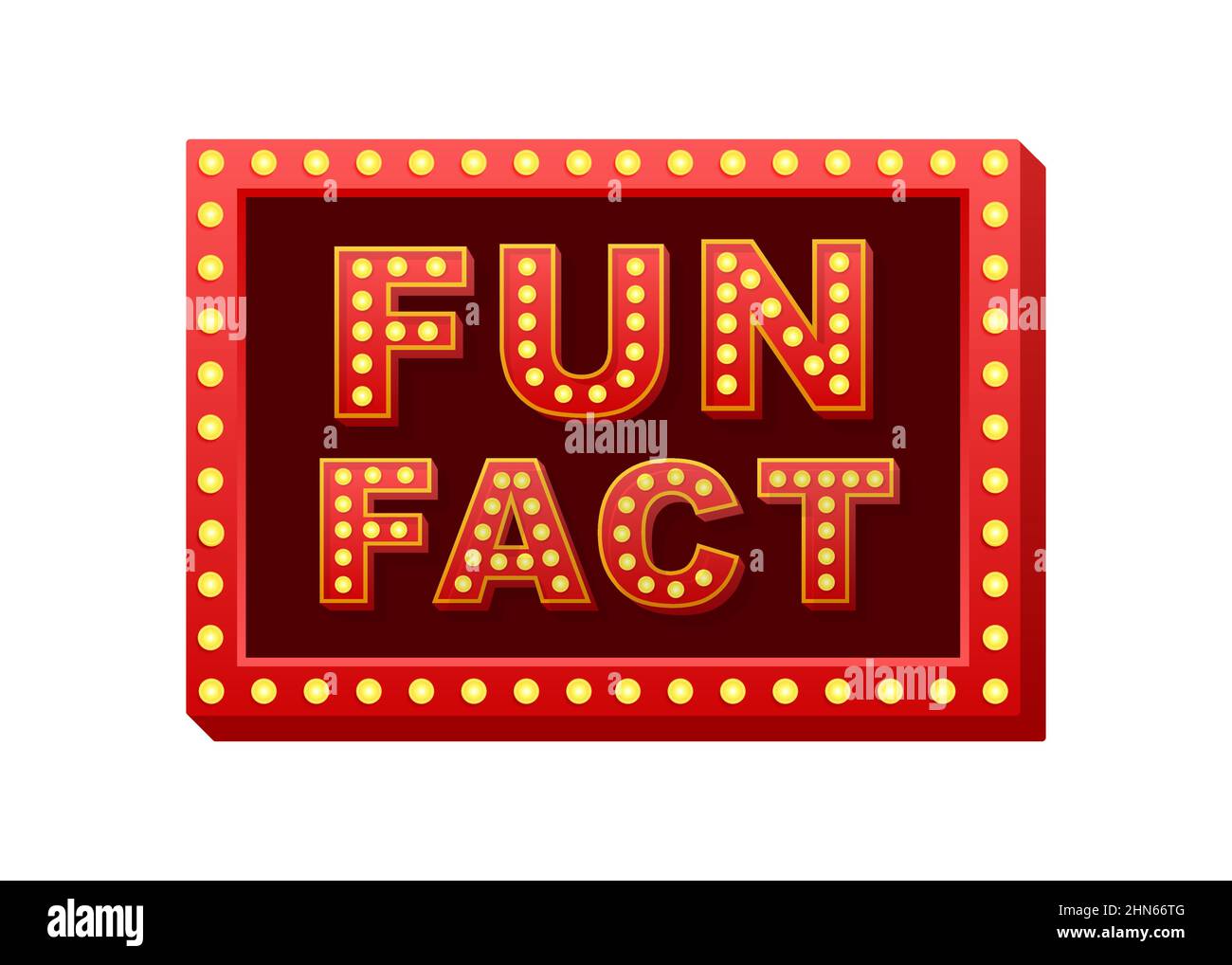 Retro light text Fun fact. Retro light bulb. Vector stock illustration Stock Vector