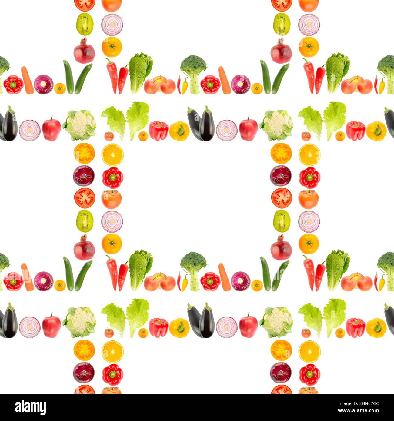 Seamless pattern from large number of fresh bright vegetables and ...