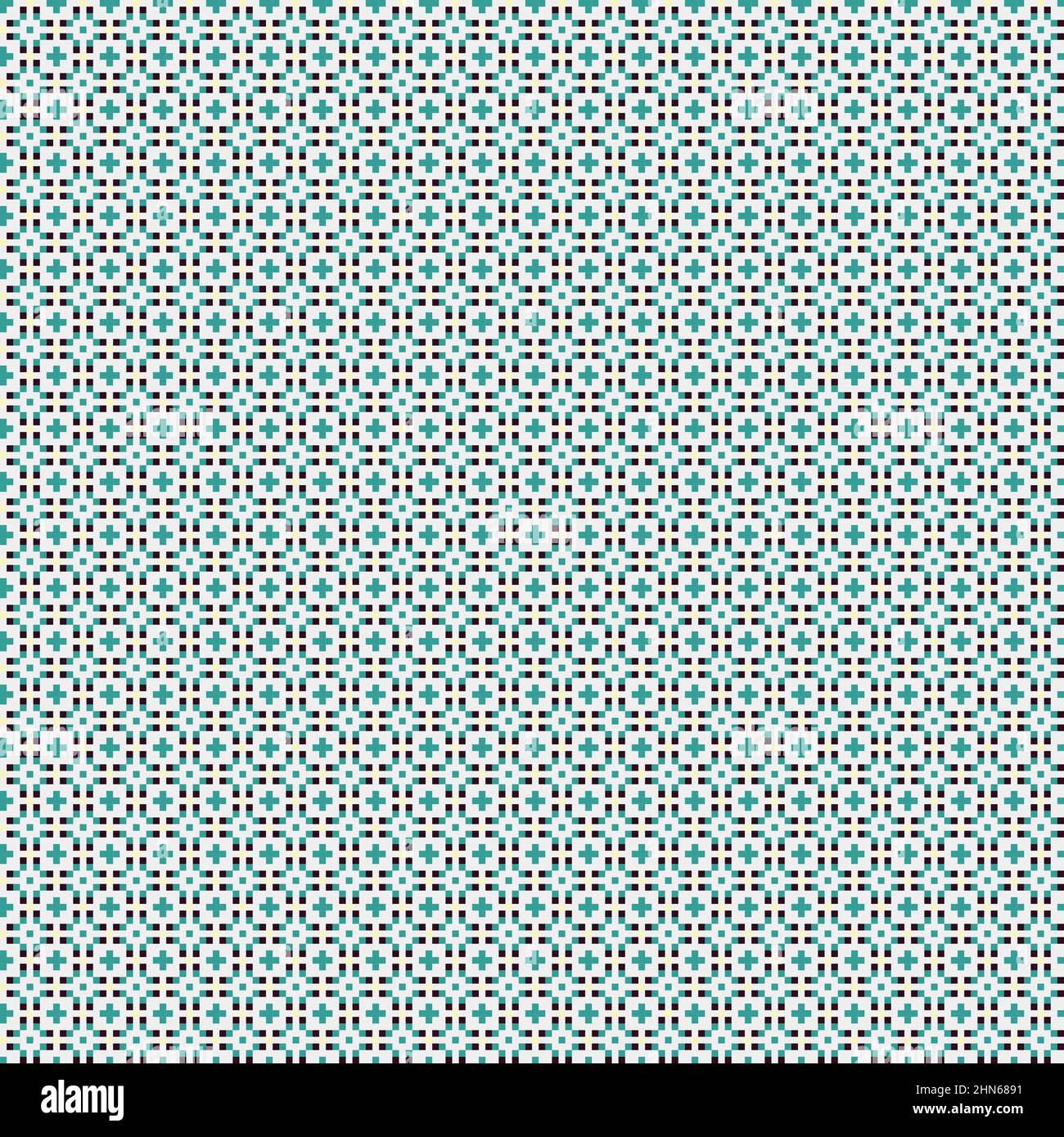 Abstract Cross-Pattern Dotted generative computational art illustration Stock Vector