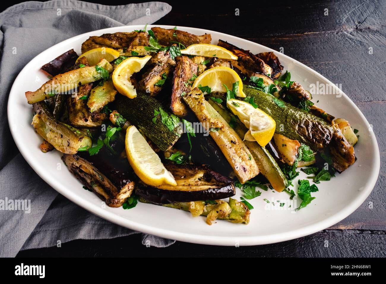 Roasted Aubergine and Courgette with Sumac and Herbs Roasted eggplant