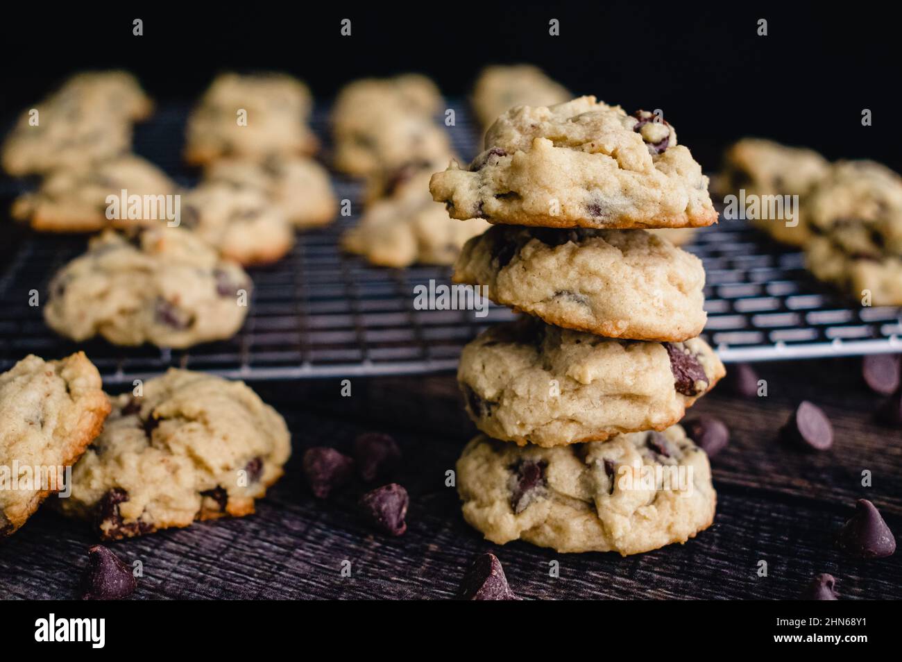 SoftBatch Cream Cheese Chocolate Chip Cookies Closeup view of chewy
