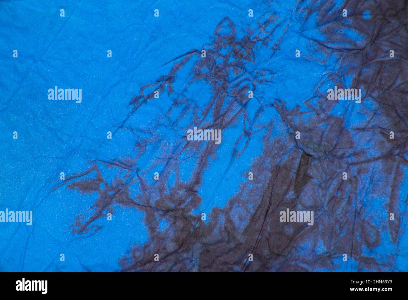 Blue crumpled paper decorative background texture Stock Photo