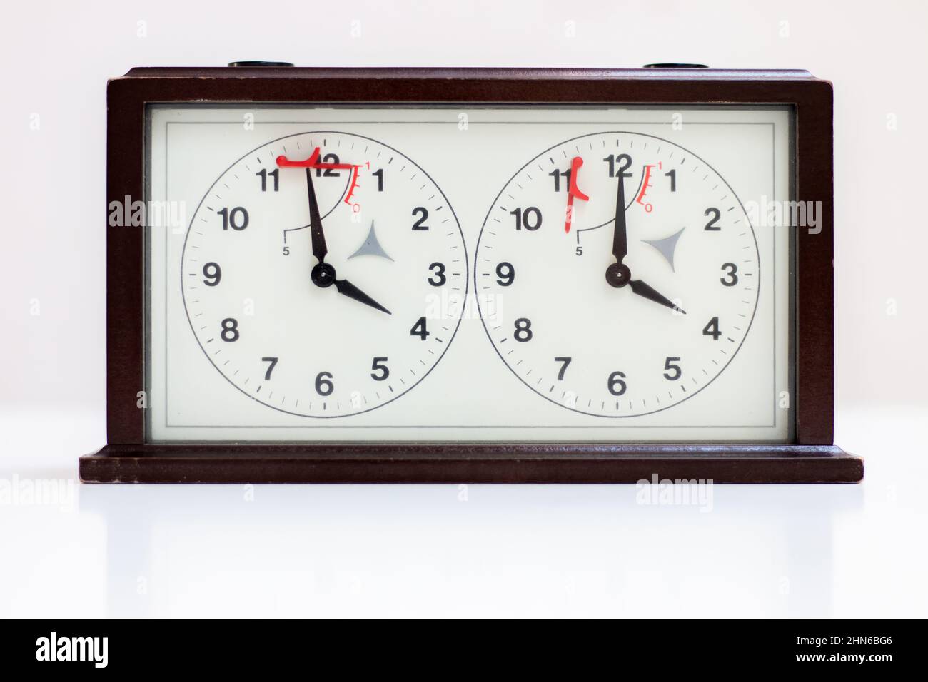 Chess-clock isolated on white background Stock Photo