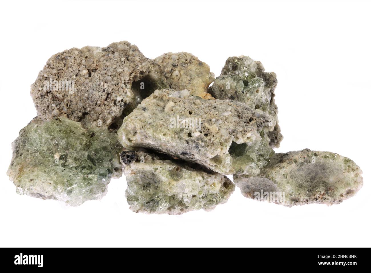 trinitite from Trinity Site, New Mexico isolated on white background ...