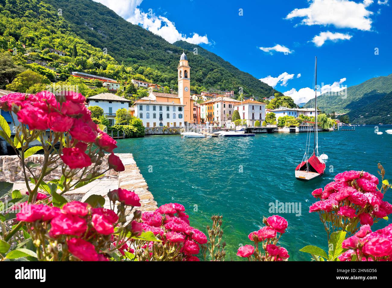 Laglio. Idyllic town of Laglio and Como lake waterfront view, Lombardy region of Italy Stock Photo