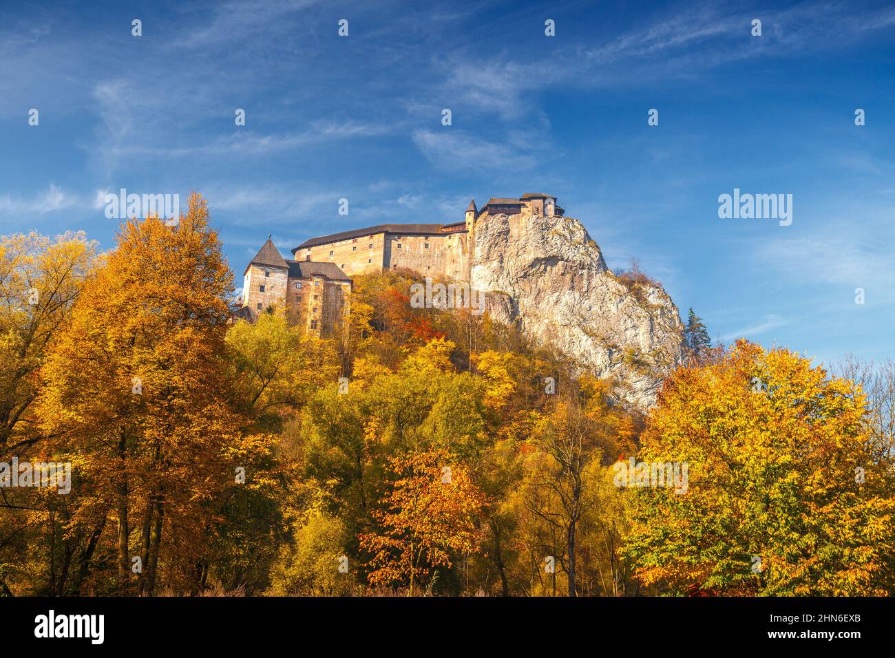 The medieval Orava Castle in autumn, Slovakia, Europe. Stock Photo