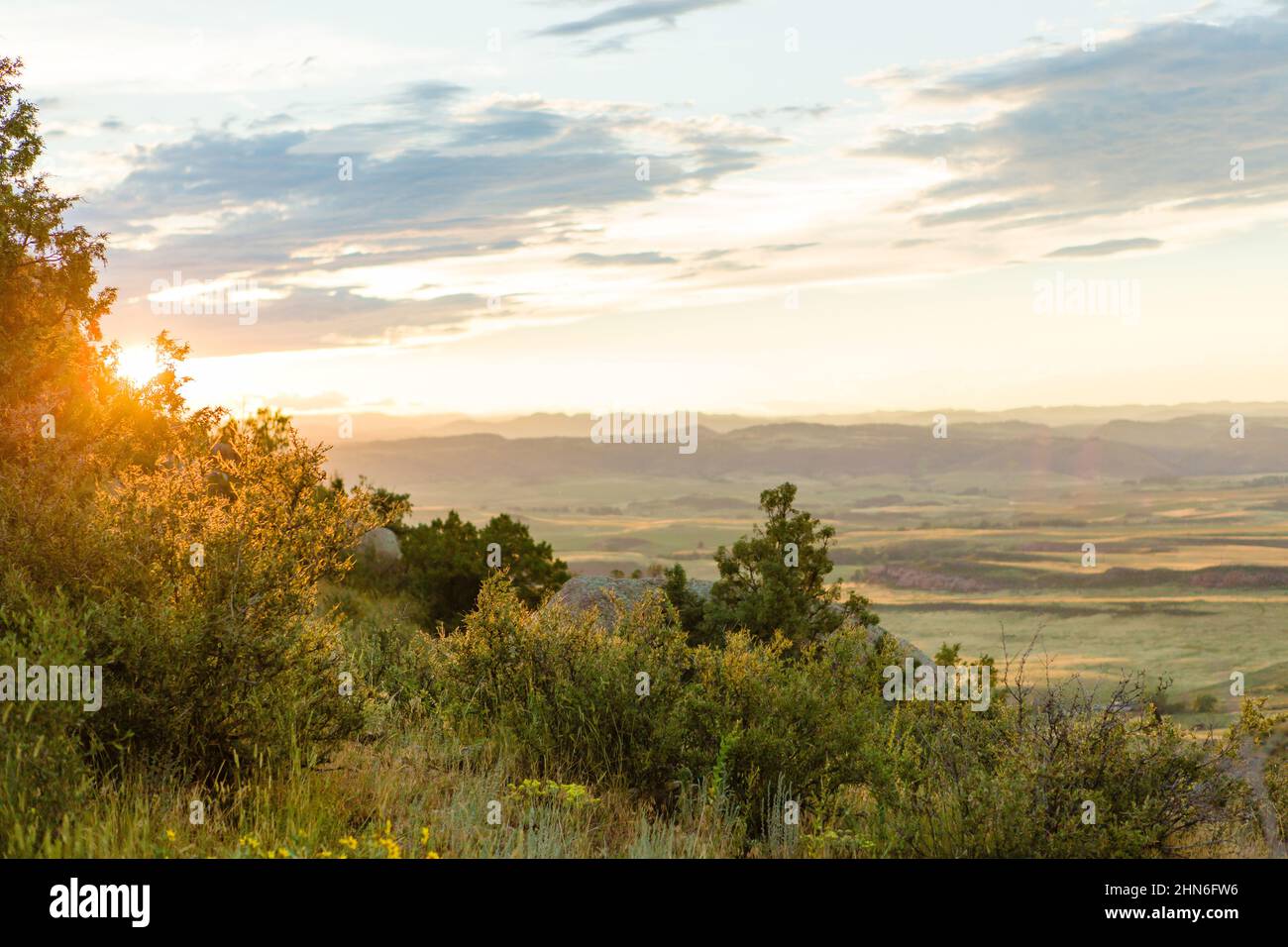 Extensive Views of Northern Colorado At Sunset Stock Photo