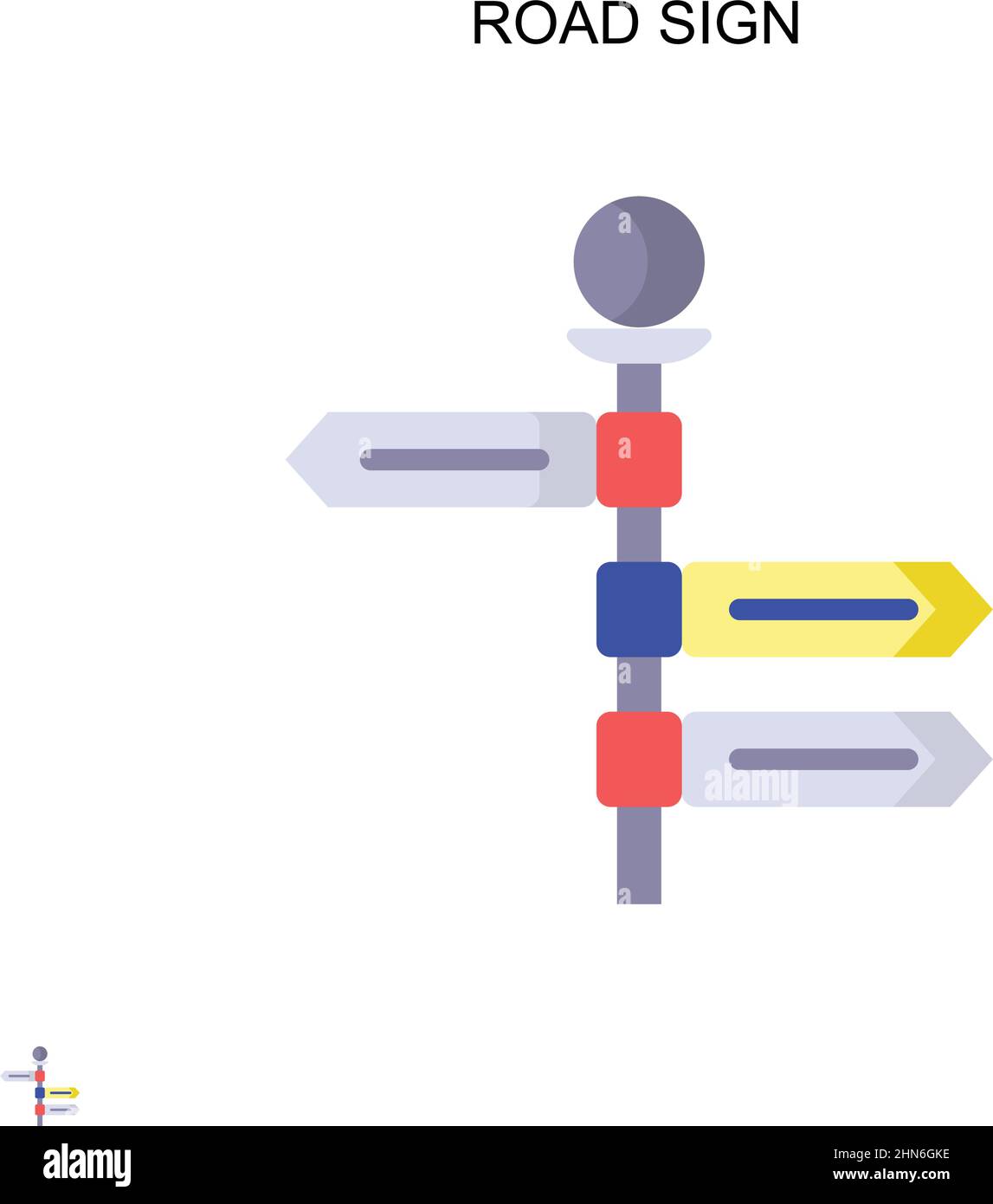 Road sign Simple vector icon. Illustration symbol design template for ...