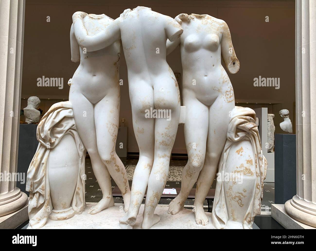 Marble Statue Group of The Three Graces, Met Museum, NYC, NY, US Stock Photo