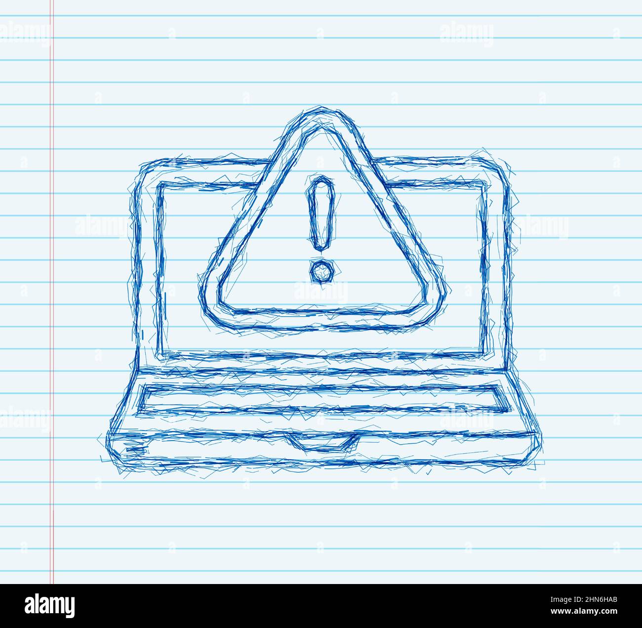 Alert message monitor notification. sketch icon. Danger error alerts