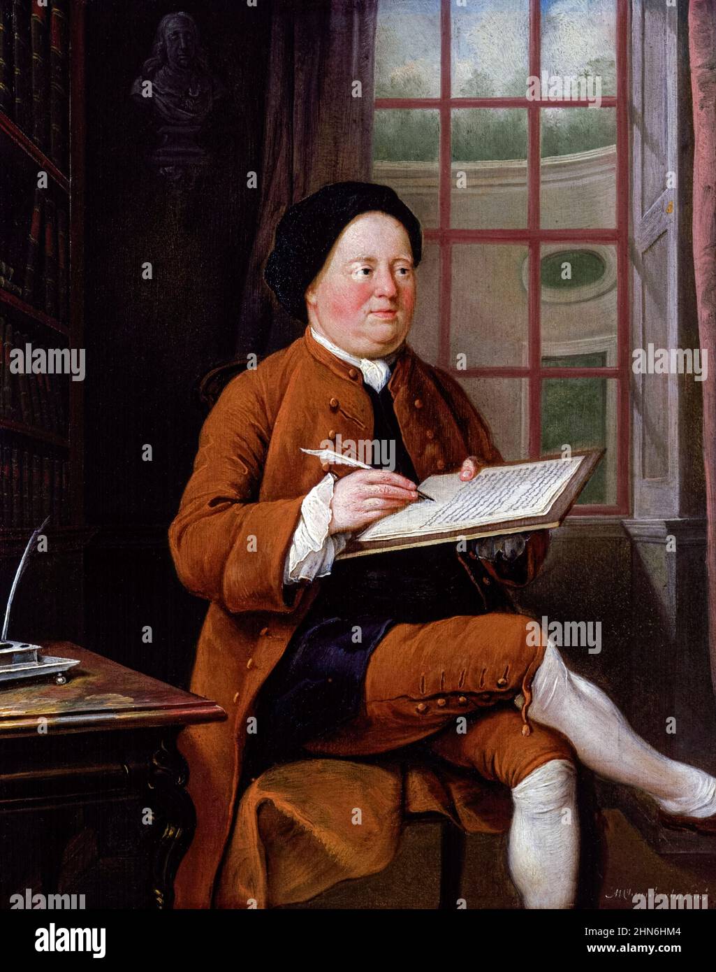 Samuel Richardson (1689-1761) English writer, portrait by Mason Chamberlin (1727-1787) painted in 1754. Stock Photo