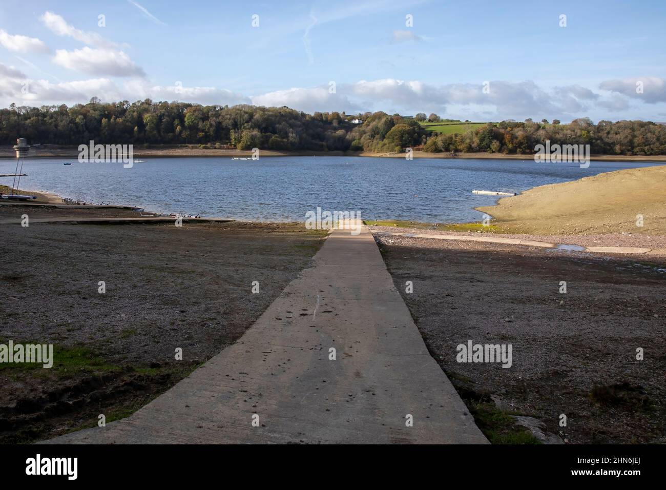 The runway jetty of a boating reservoir Stock Photo
