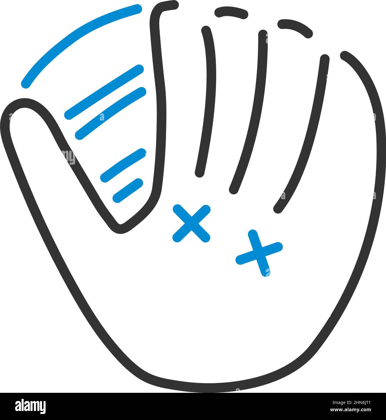 Baseball Glove Icon. Editable Bold Outline With Color Fill Design