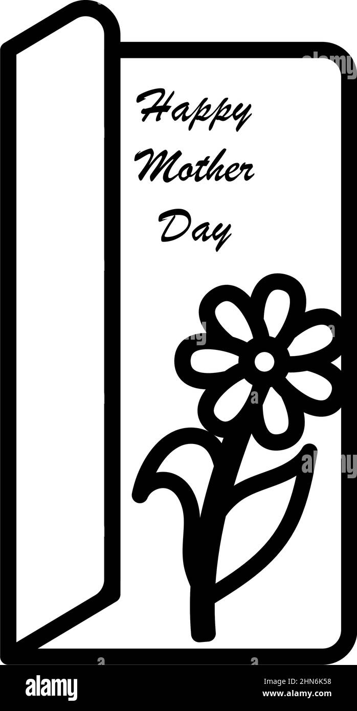 Mother's Day Icon. Bold outline design with editable stroke width ...