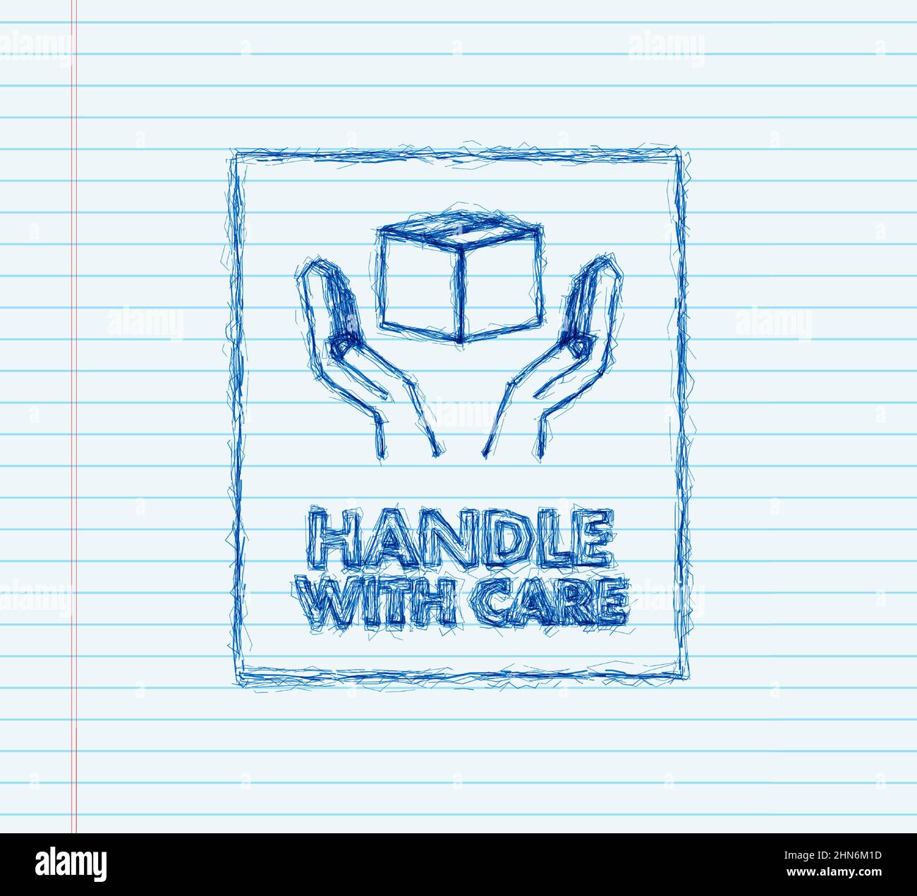 Handle with care sketch icon, great design for any purposes. Vector graphic Stock Vector