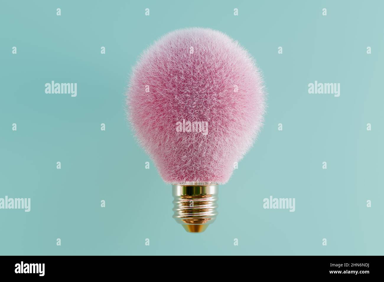 Hairy light bulb 3D rendering Stock Photo