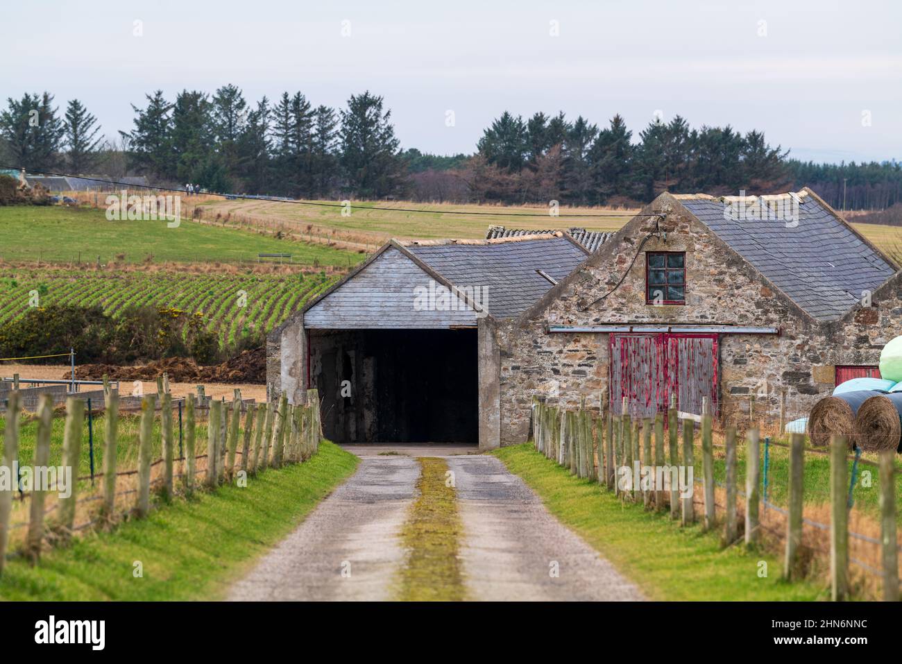 PORTGORDON,MORAY,SCOTLAND 13 FEBRUARY 2022 This is the road leading