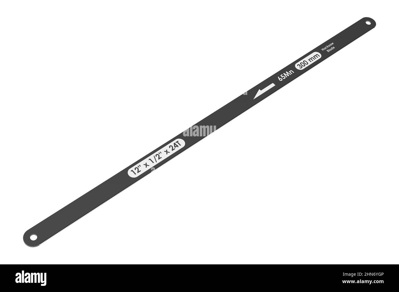 Hacksaw blade, 3D rendering isolated on white background Stock Photo