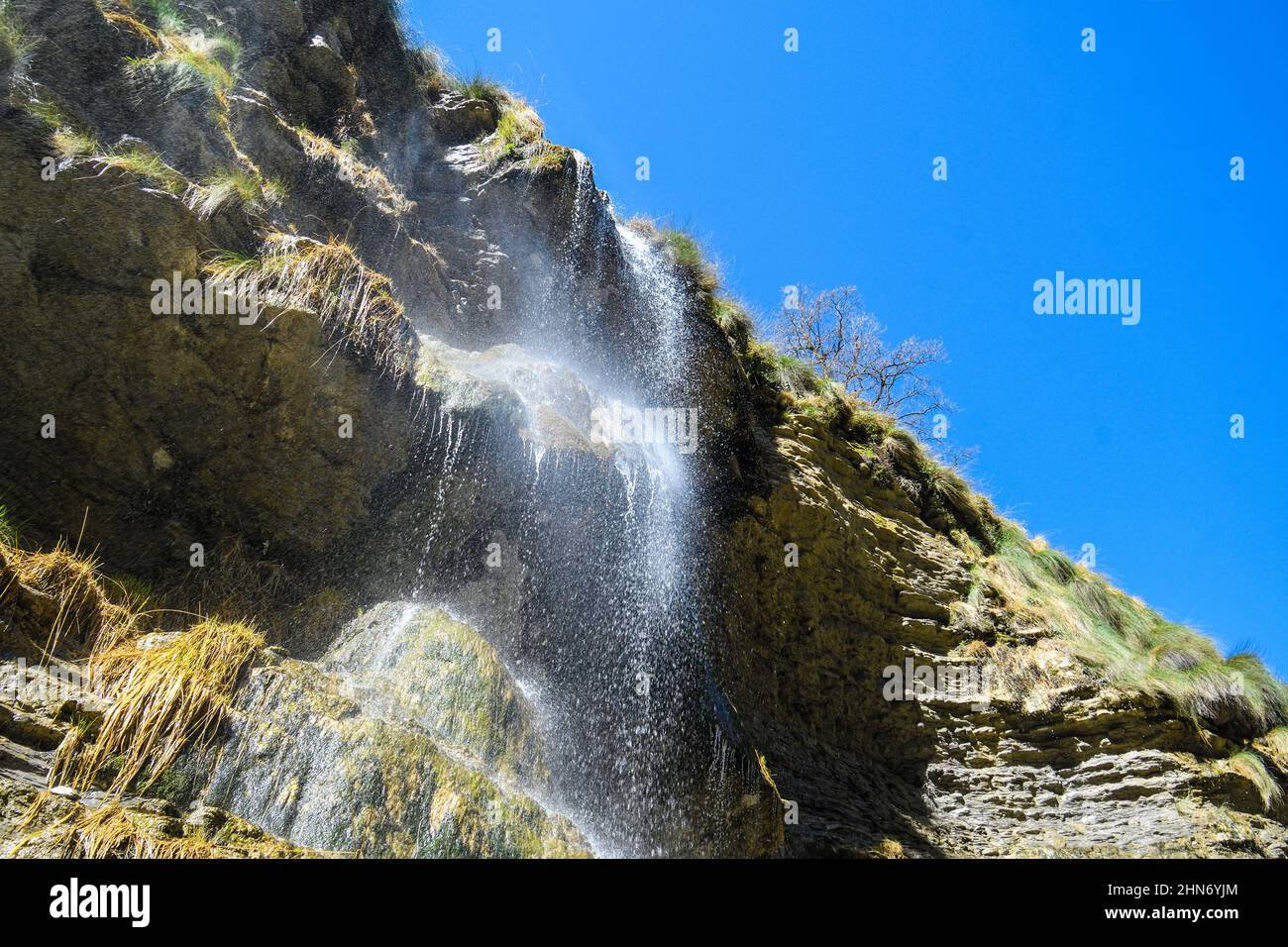 Waterfall at the source of the Nervión Stock Photo